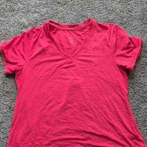 Tangerine Women's Short Sleeve V-Neck Tee - Bright Red